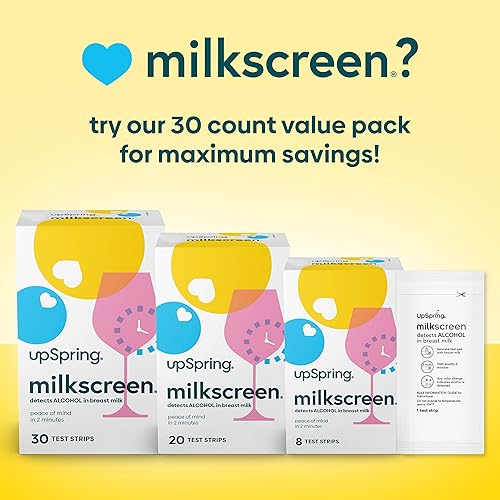 Miniatura 8 de Upspring Tiras reactivas de pantalla para detectar alcohol en la leche materna, prueba en casa para madres que amamantan, prueba simple de inmersión