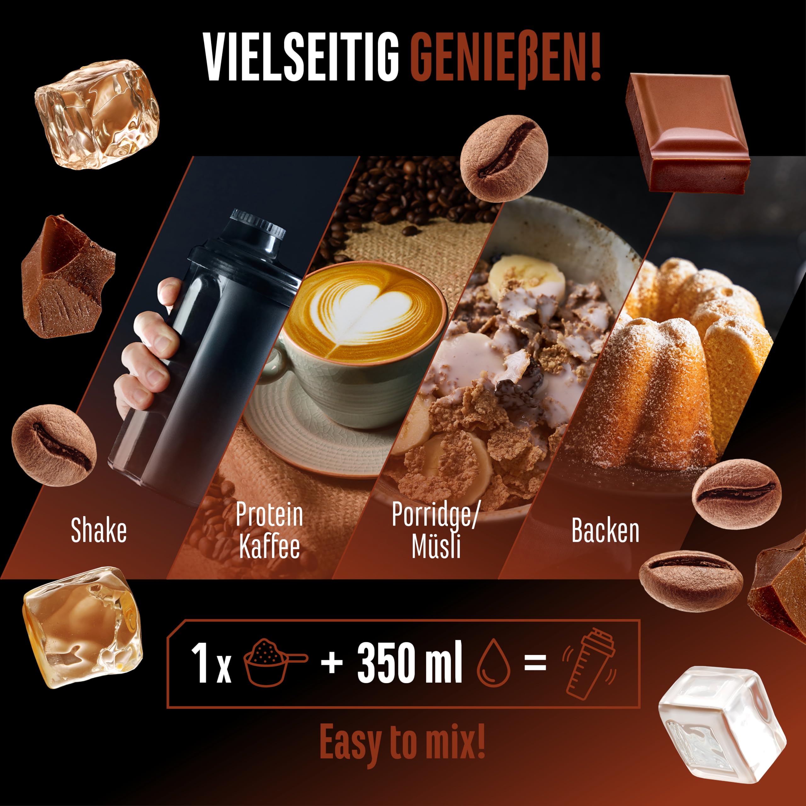 Wheypresso Protein Coffee - Eiweiß-Pulver mit Whey-Konzentrat & Isolat - Mit echtem Kaffee & Koffein - Cremiger High Protein Drink - (908 g, Double Chocolate Flavour)