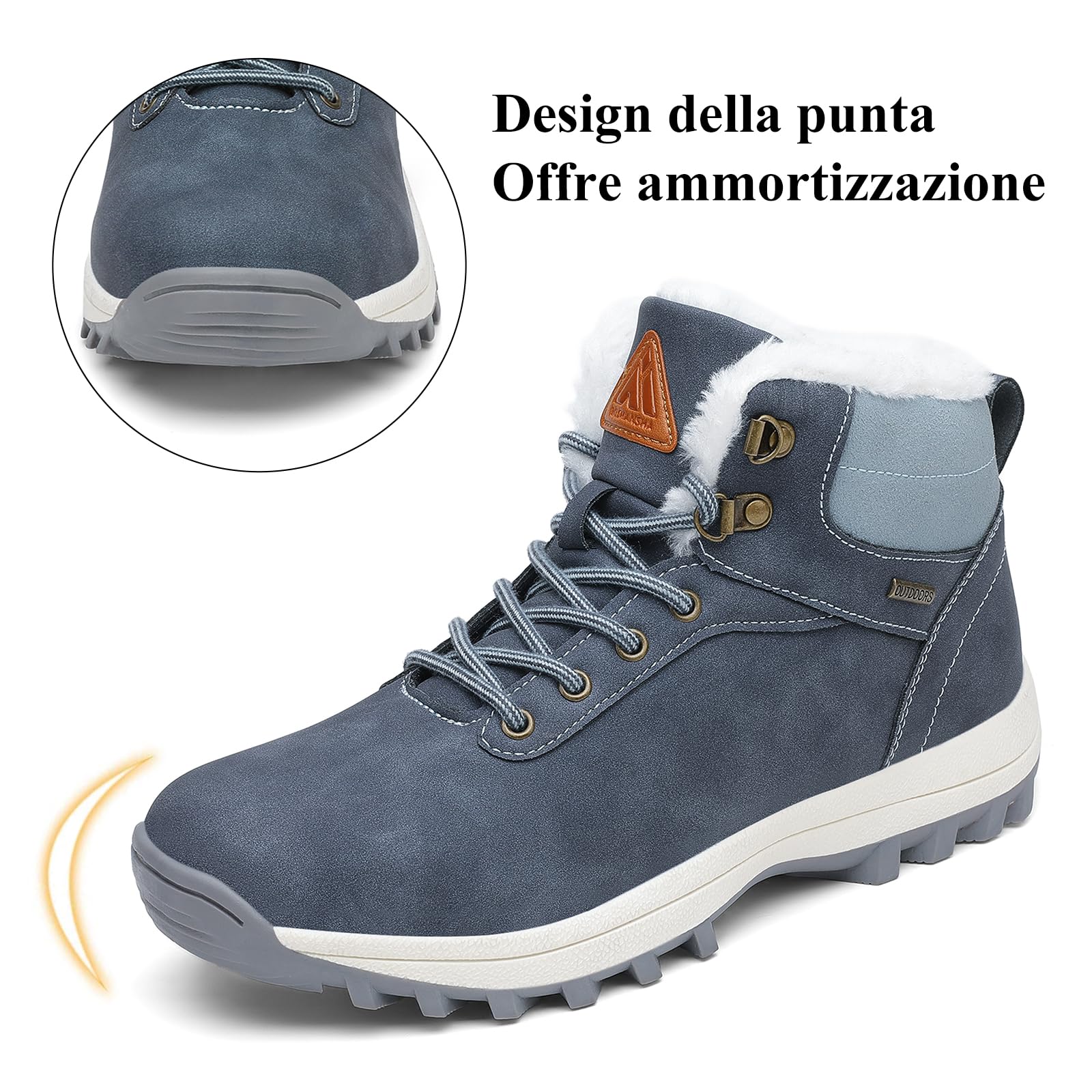 Pastaza Stivali da Neve Uomo Donna Trekking Scarpe Inverno Impermeabili Outdoor Pelliccia Sneakers