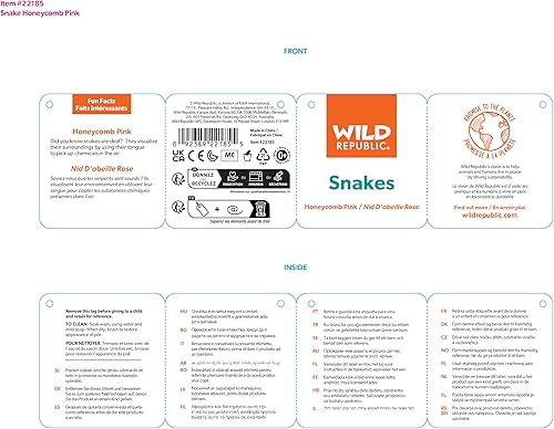Miniatura 2 de Wild Republic - Peluche de serpiente de peluche, regalo para niños, panal rosado, 54"