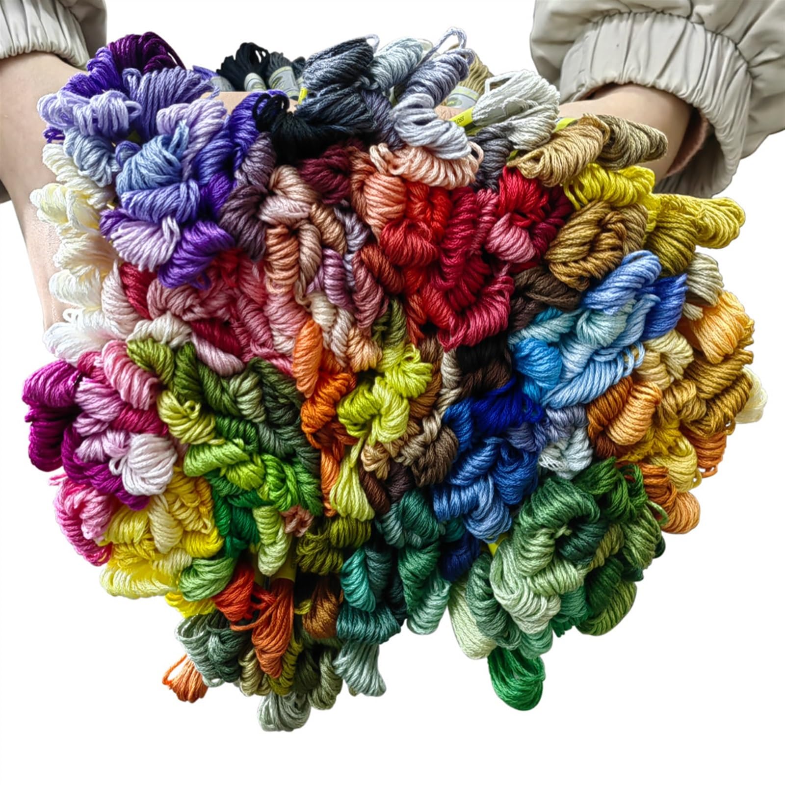 250 verschiedene Langfaser-Baumwoll-Sticktwist-Kreuzstichgarne, 8 m für Armbänder Knüpfen