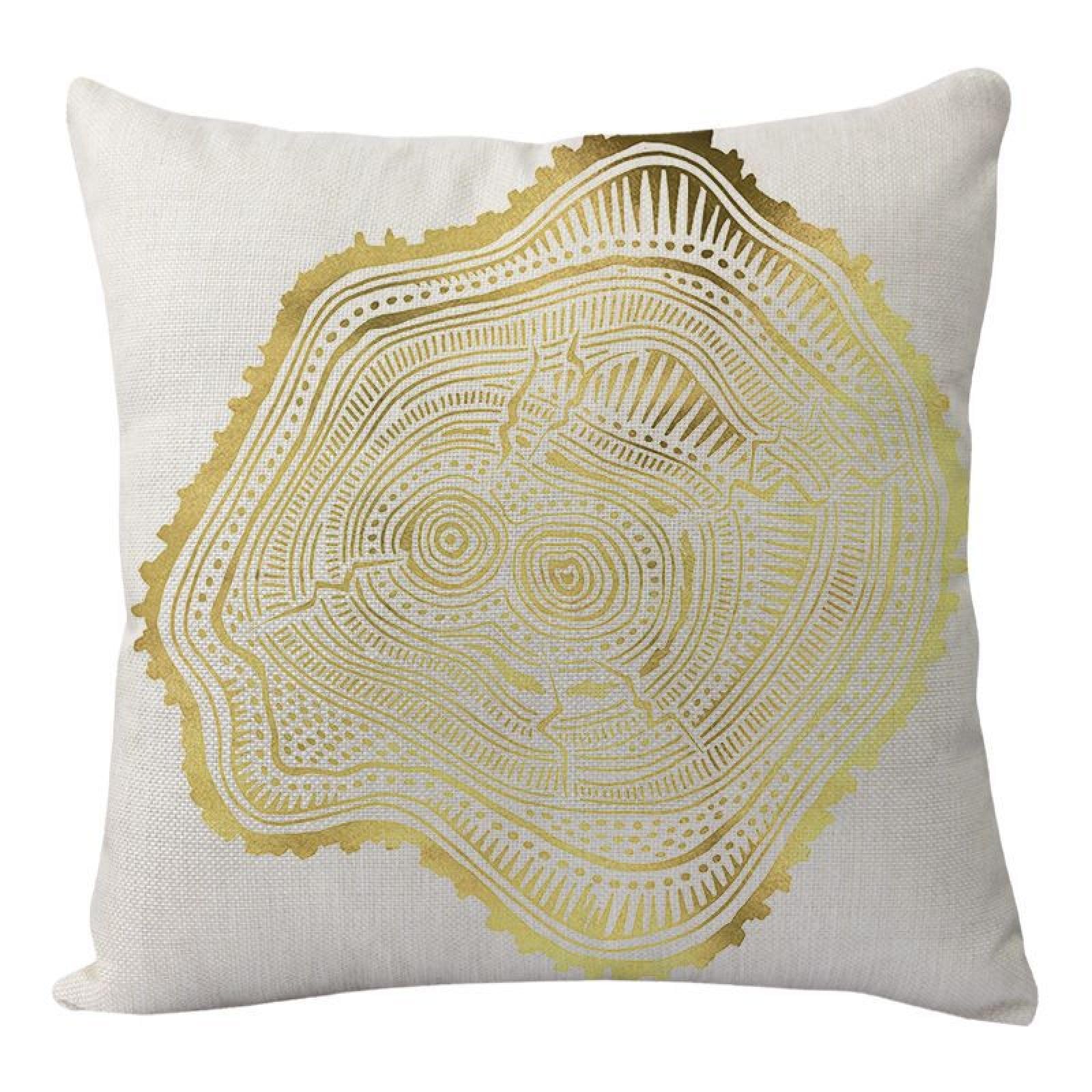 Wazylphin Cushion Covers Abstract Gold Pillow Cases Cotton and Linen Cushions with Covers Included Zipper Sofa Cushions Soft Pillowcase Living Room Pillow Cover Bedroom Cushion Cover 40x40cm/1 Pack