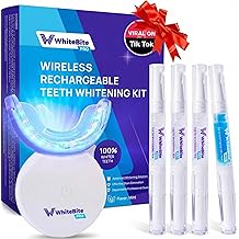 Whitebite Pro Teeth Whitening Kit for Sensitive Teeth &ndash; Dual LED Light + 35% Carbamide Peroxide Gel + Remineralizing Gel | Dental-Grade Whitening at Home