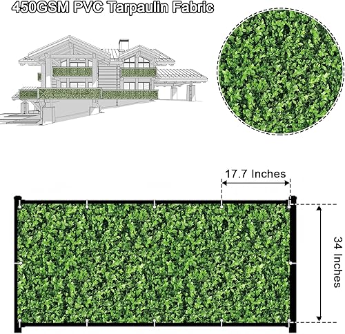 Miniatura 2 de Cubierta decorativa del balcón del balcón de PVC con cuerda de nylon - 34" x 180"