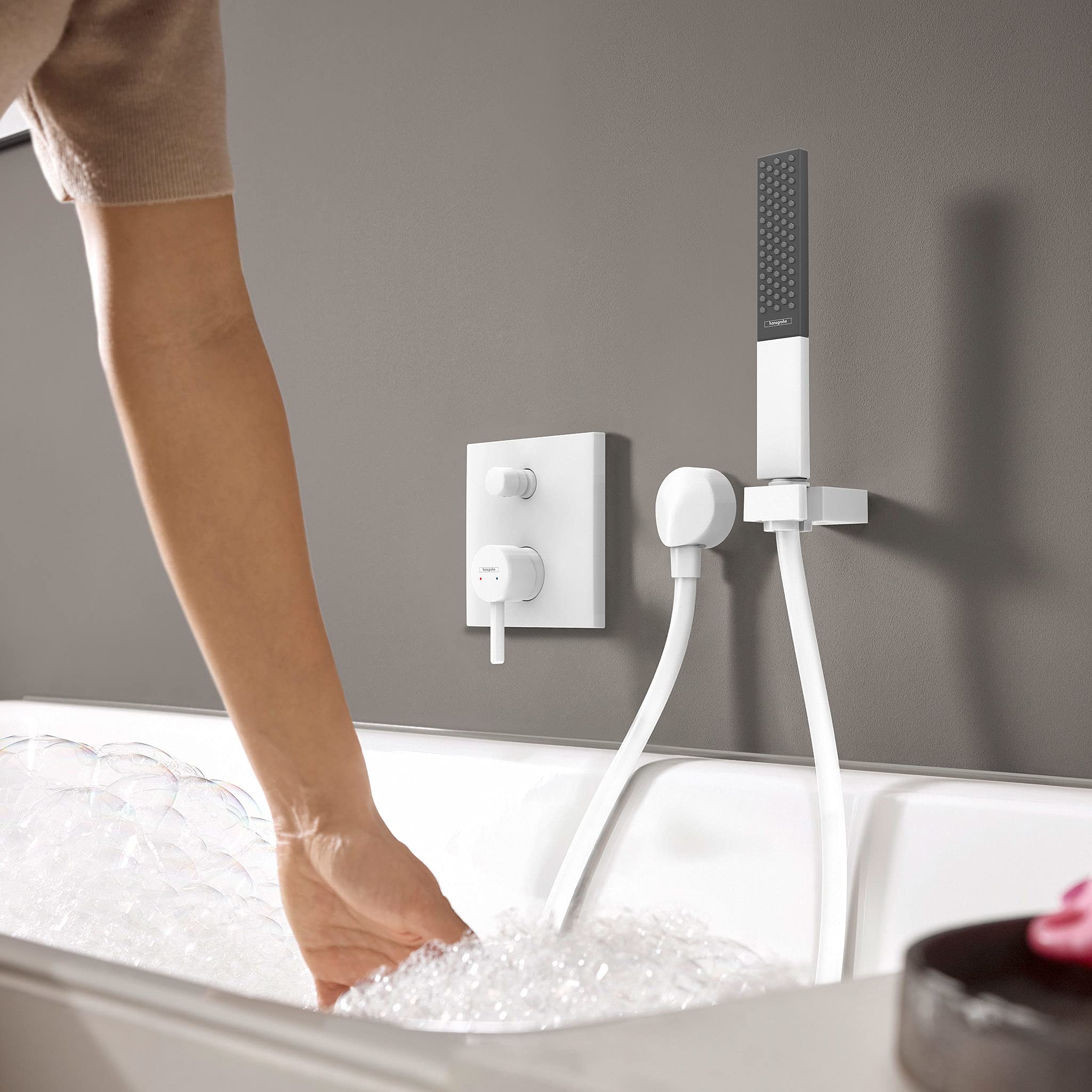 Hansgrohe Ecostat Square Flush-Mounted Thermostat, Tap With Safety Lock