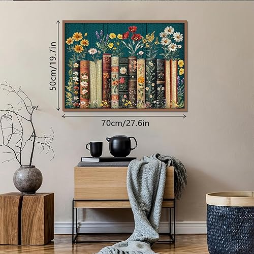 Miniatura 3 de Rompecabezas vintage de 1000 piezas con diseño de flores silvestres para adultos, rompecabezas de páginas de libros florales de plantas,