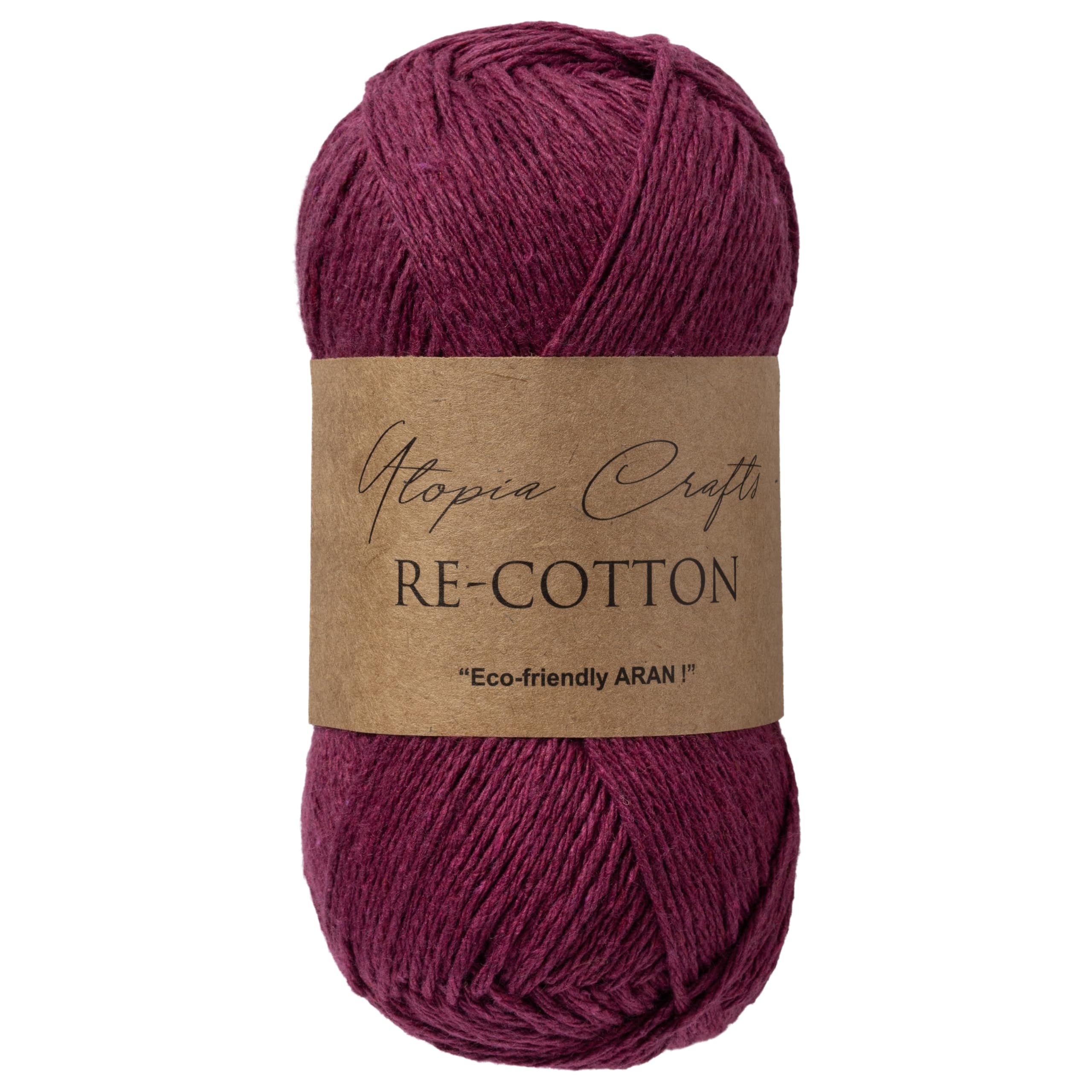 Utopia Crafts Re-Cotton Knitting Yarn 100g (Raspbery Red)