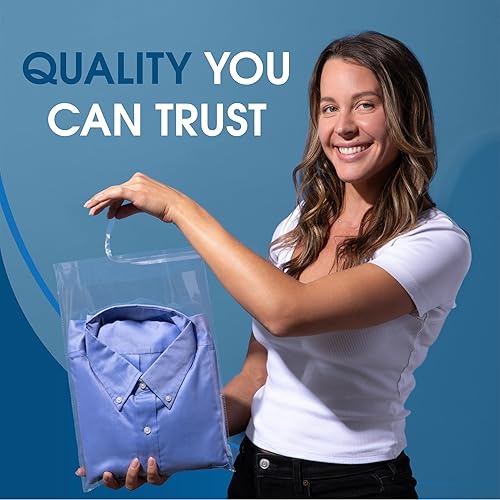 Miniatura 3 de Spartan Industrial - (200 unidades) Bolsas de celofán transparentes resellables para embalaje, ropa y camisetas, autoadhesivas y reforzadas, de 10"