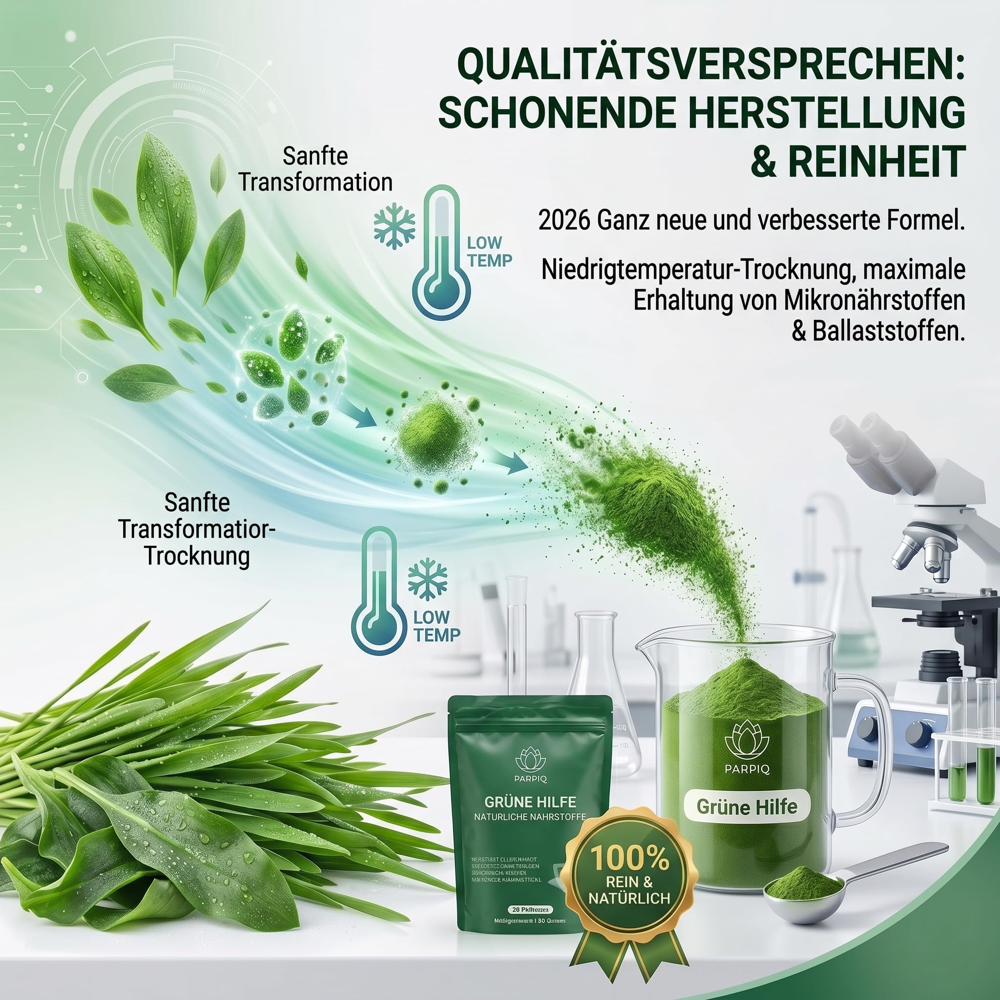 2 Pack Grüne Entgiftungspulver 400g, 2026 Neu Grüner Super Helfer mit Cholin, Gerstengras, Spirulina, Chlorella, Matcha & Heidelbeere, reich an Ballaststoffen und Mikronährstoffen, vegan & glutenfrei