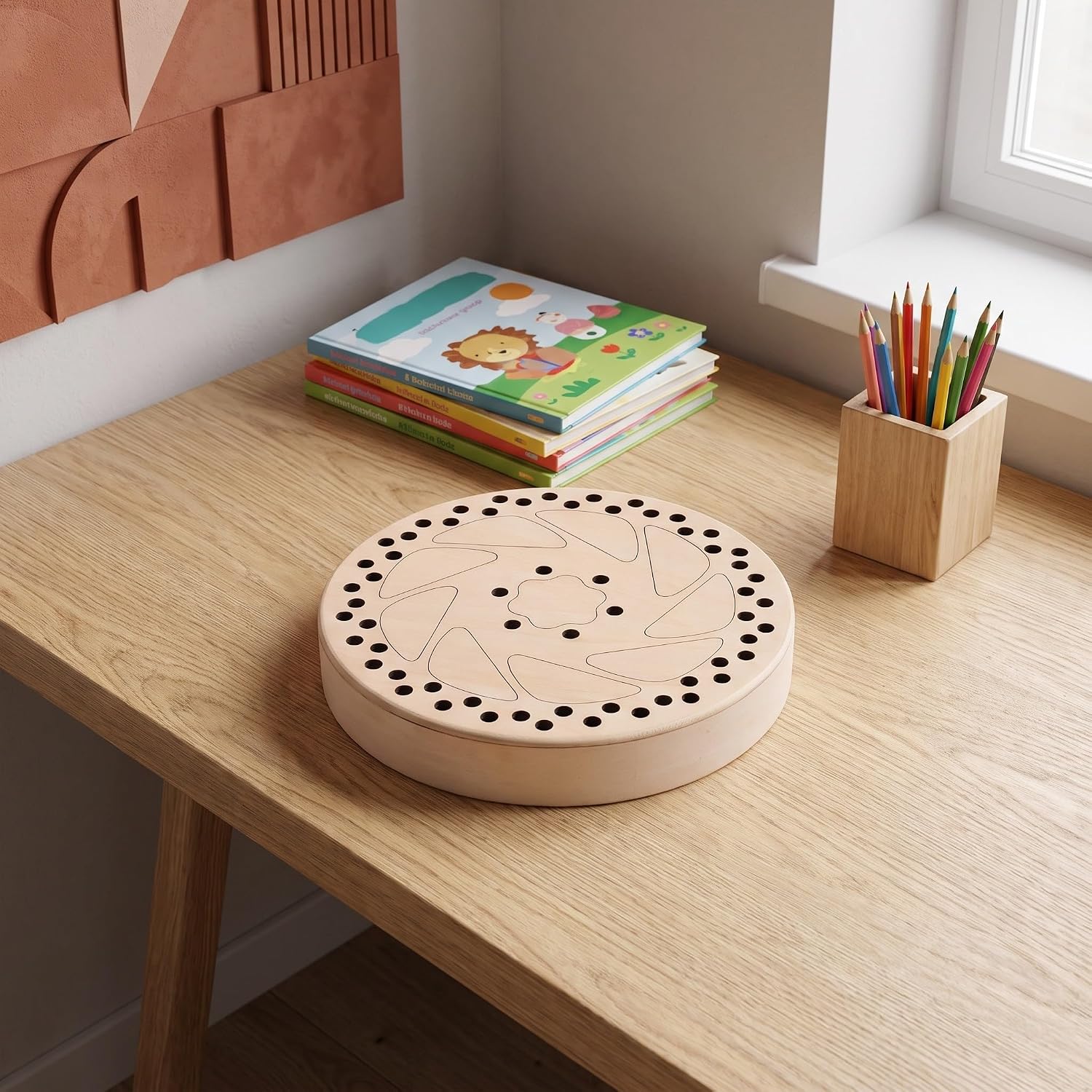UKCOCO Wooden Percussion Drum, 6-Inch Handheld Wood Musical Instrument image 5
