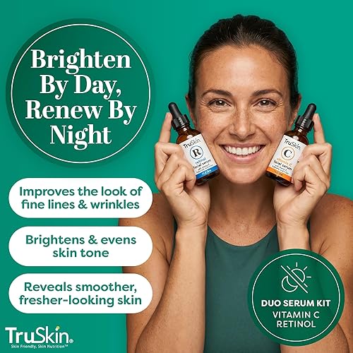 Miniatura 3 de TruSkin Naturals Suero facial Duo - Suero de retinol para la cara y suero de vitamina C antienvejecimiento para el cuidado de la piel para mujeres