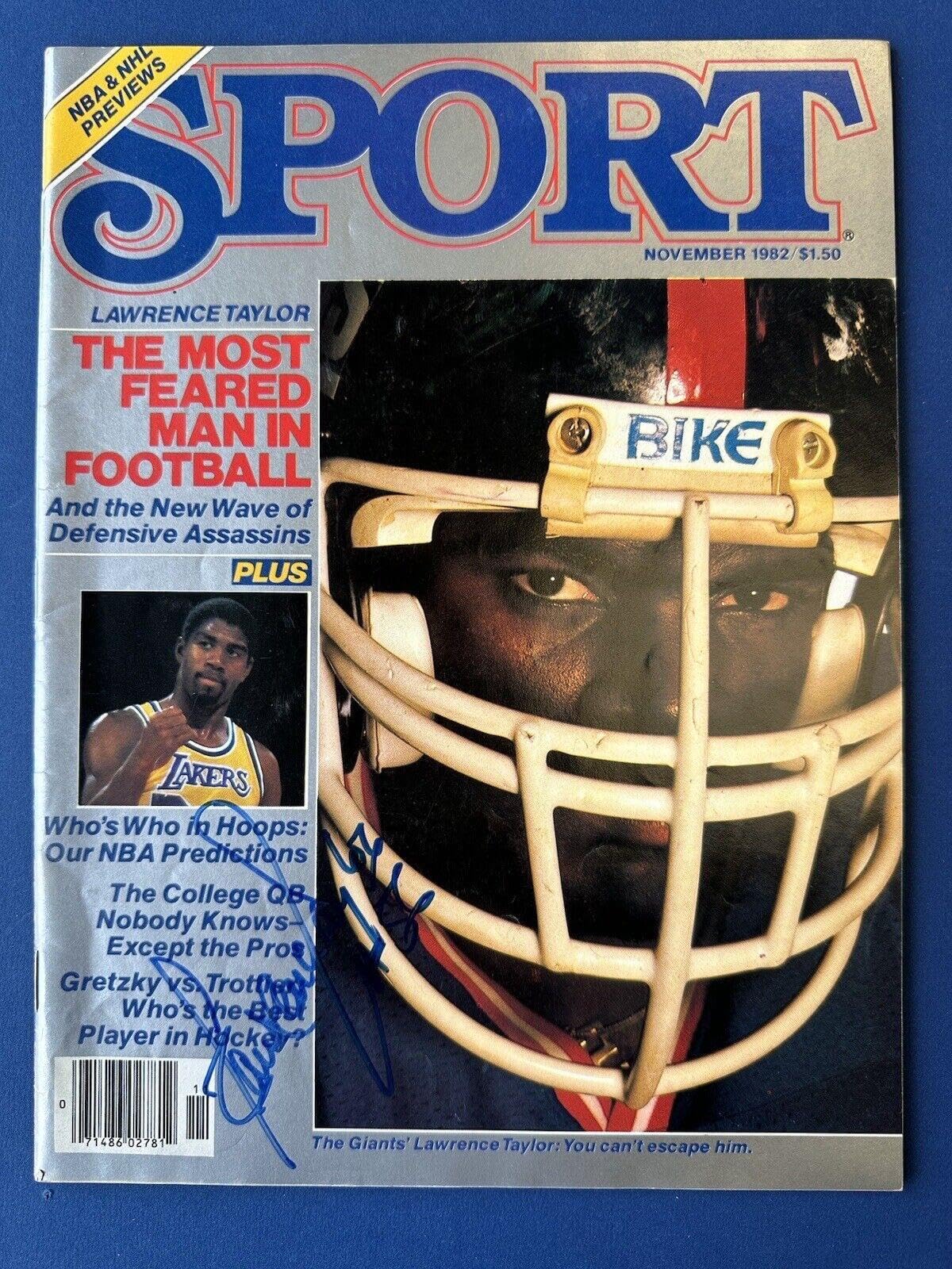 Amazon.com: Lawrence Taylor #56 NY Giants SIGNED Nov. 1982 SPORT