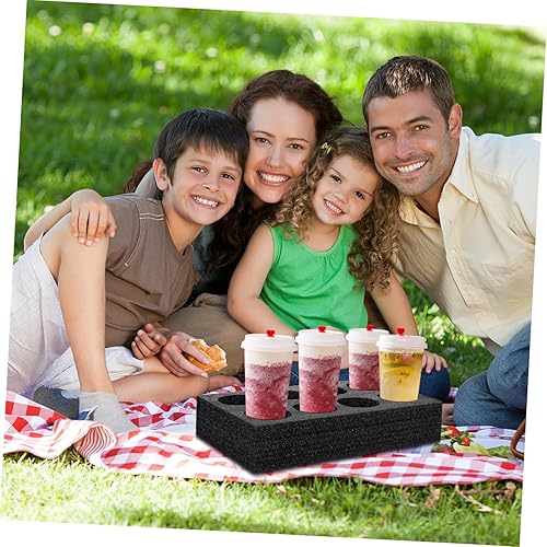 Miniatura 5 de LIFKOME Soporte de vaso de espuma con múltiples agujeros para 8 tazas para entrega para llevar bandejas de tazas bandejas de bebidas para acampar