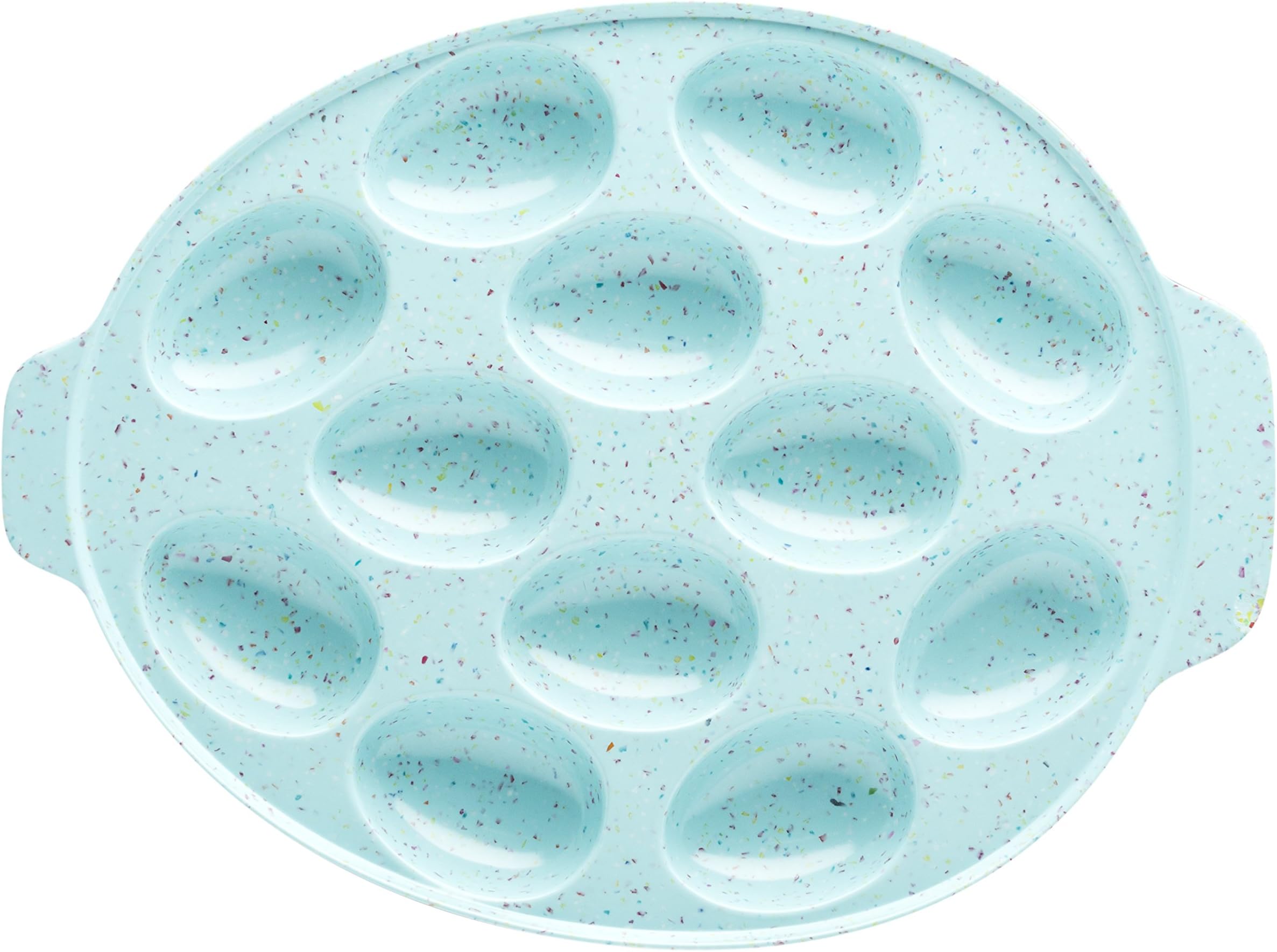 Zak Designs Sprinkles 11-inch Plastic Egg Plate, Aqua
