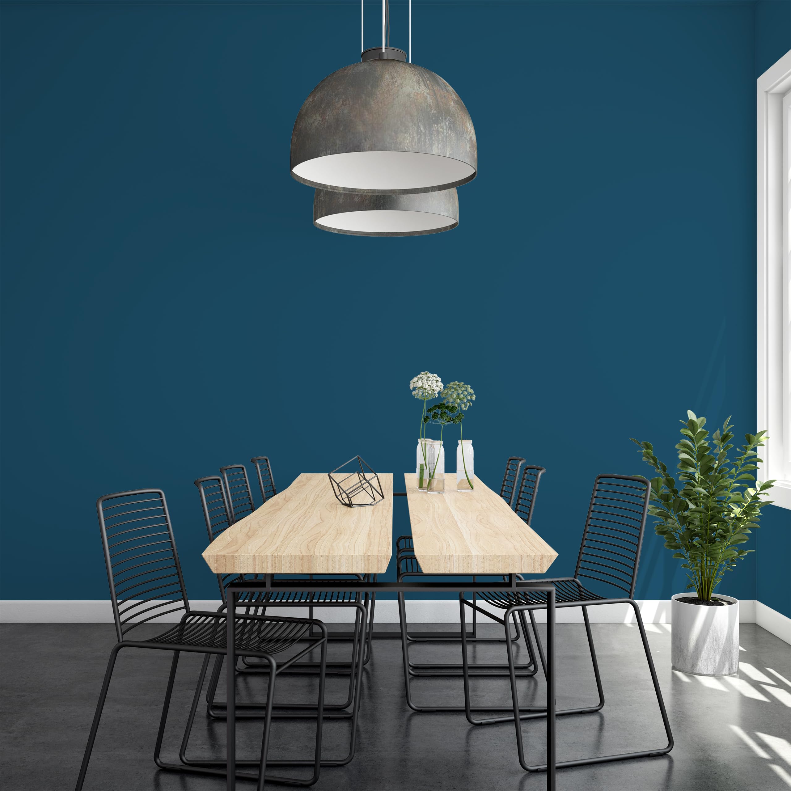 Latexfarbe 2L Marineblau – Matte Innenfarbe für Wand & Decke, Klasse 3, Hohe Deckkraft, Scheuerfest