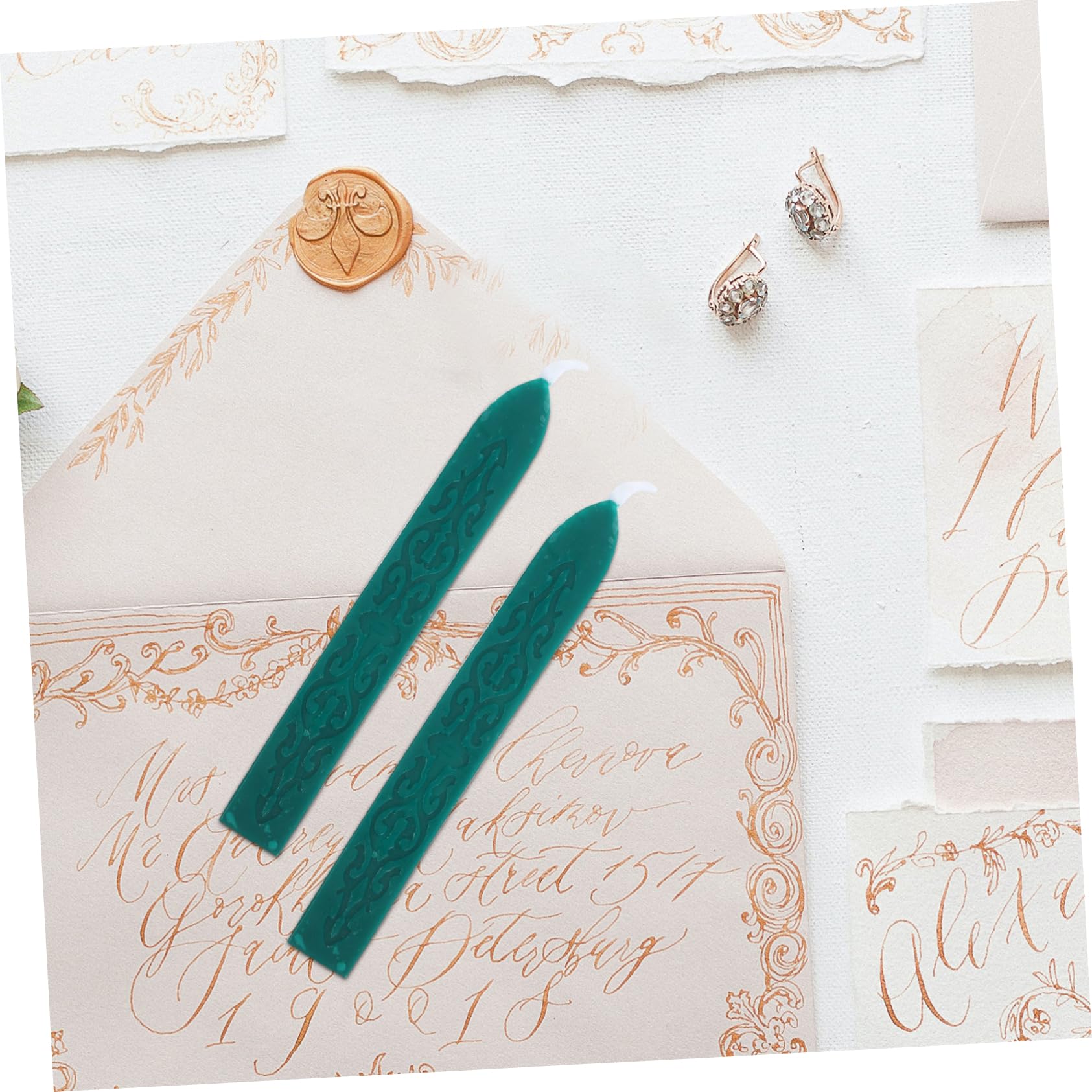 ARTIBETTER 3 Set Dipingi Strisce Di Cera Caro Sono Fatto Buste Autosigillanti Cera Da Sigillo Sbucciare Umettante Sigillante Per Buste Fare Si Scioglie Adesivo Verde Scuro 6 Pezzi*3