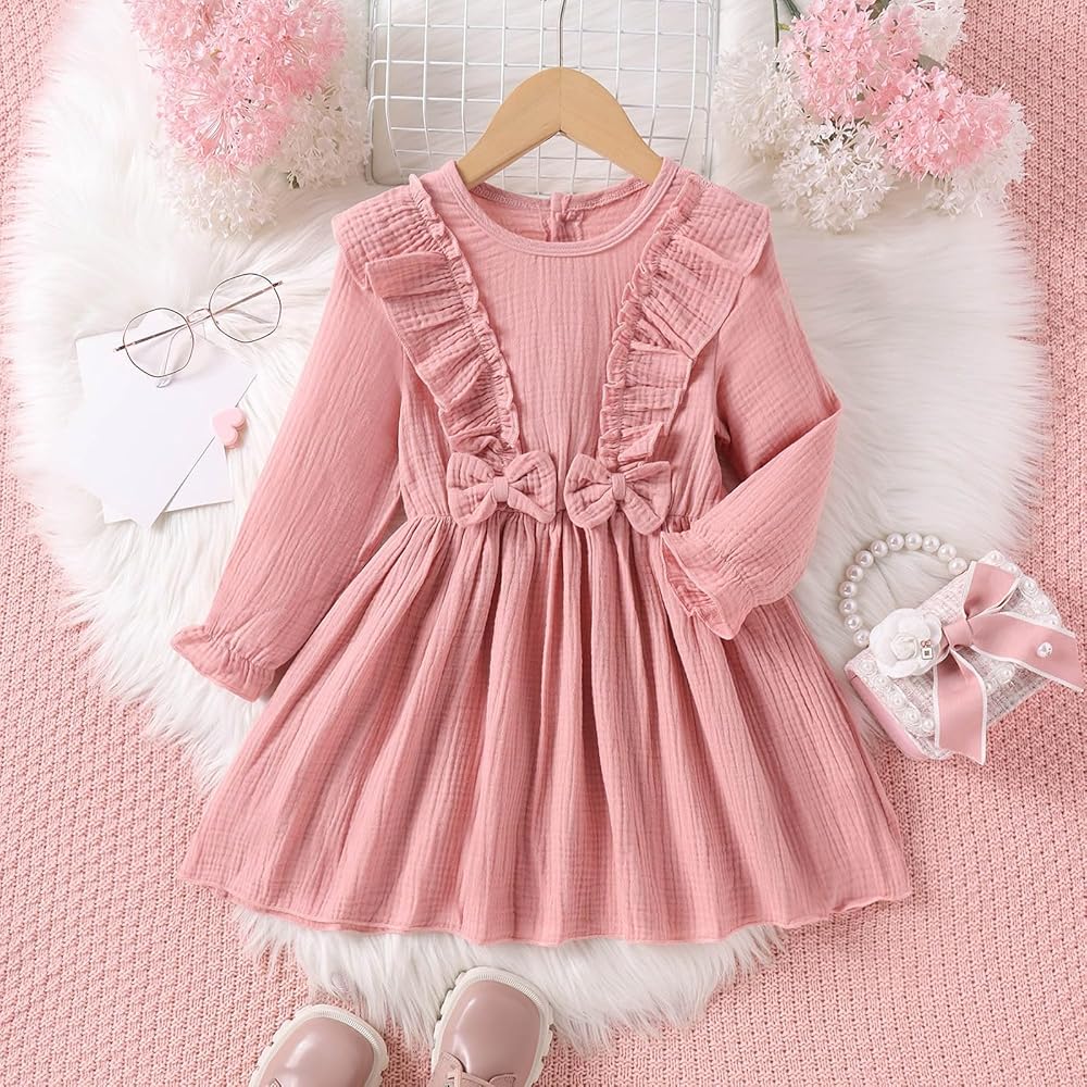 ワンピース Ruffle Sleeve Dress 6y Amazon.com: Kids Toddler Baby Girl Ruffle Long Sleeve Dress