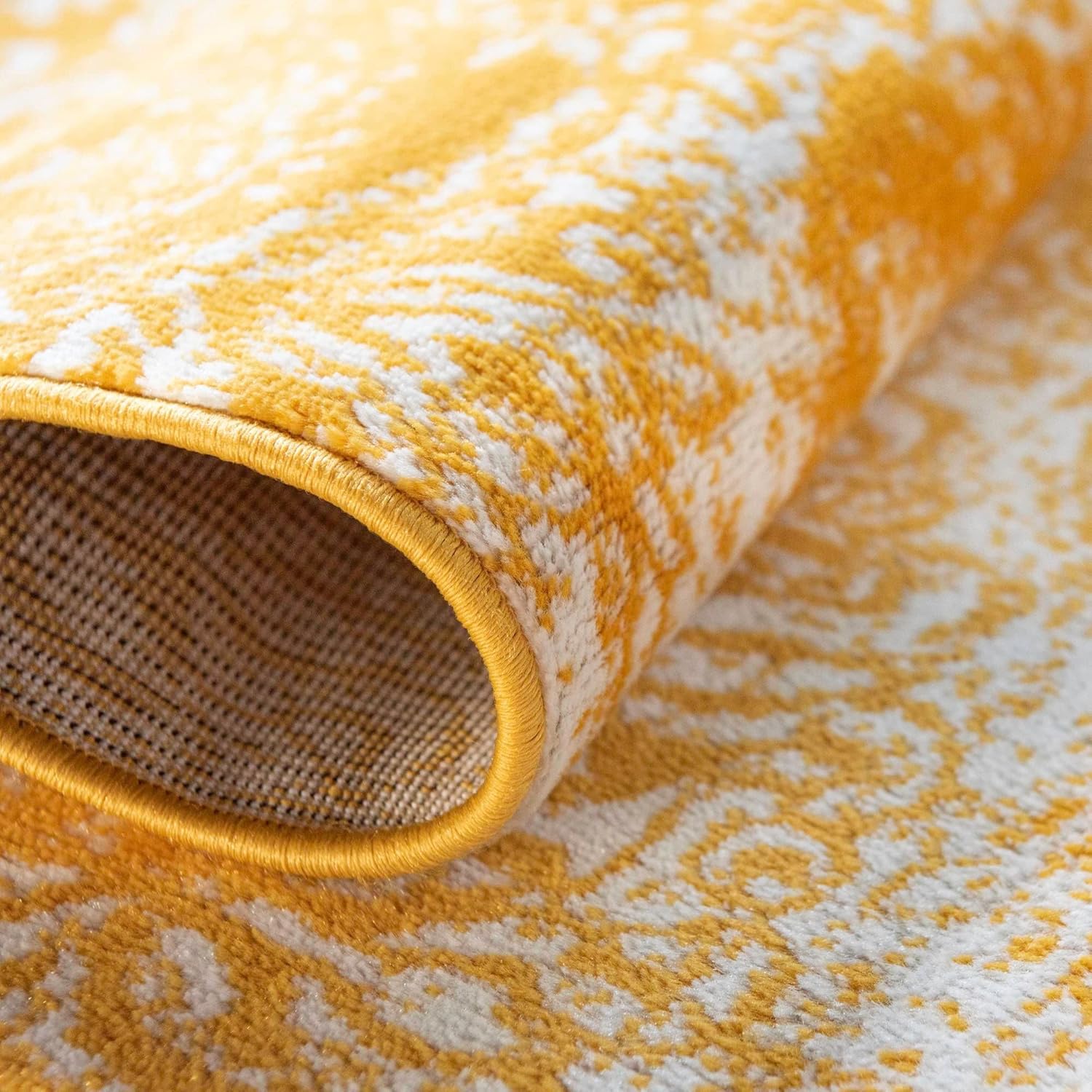 Unique Loom Sofia Collection Area Rug - Grand (2' x 9' 10" Runner, Yellow/ Ivory)