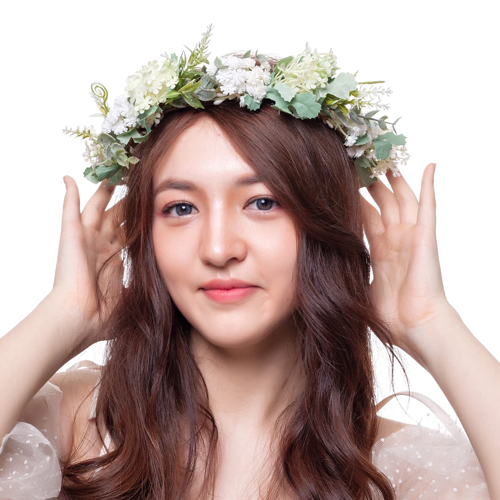 Blumenkranz Haare Haar Blumenkranz Knstliche Blumen Krone Braut Kopfstck  Greenery Krone Haarreif Blumen fr Hochzeit Zeremonie Party Festival : ...
