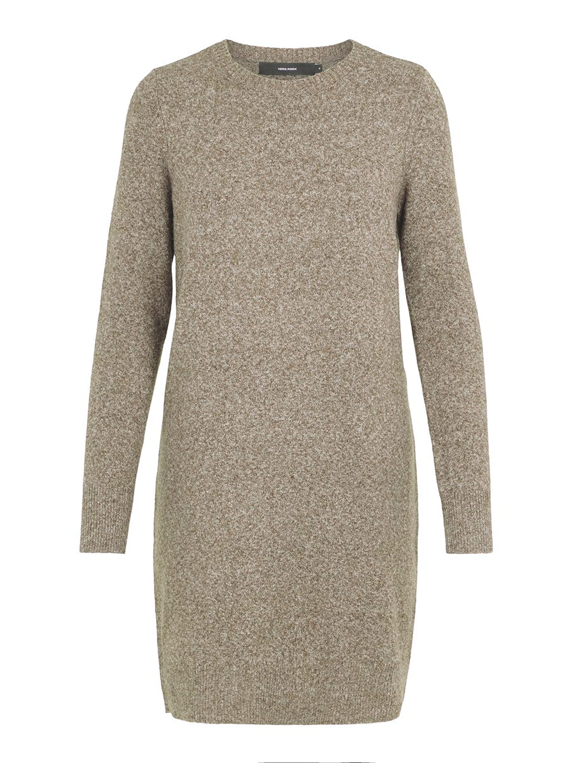 VERO MODA VMDoffy Women's Knitted Mini Dress, Walnut melange, M