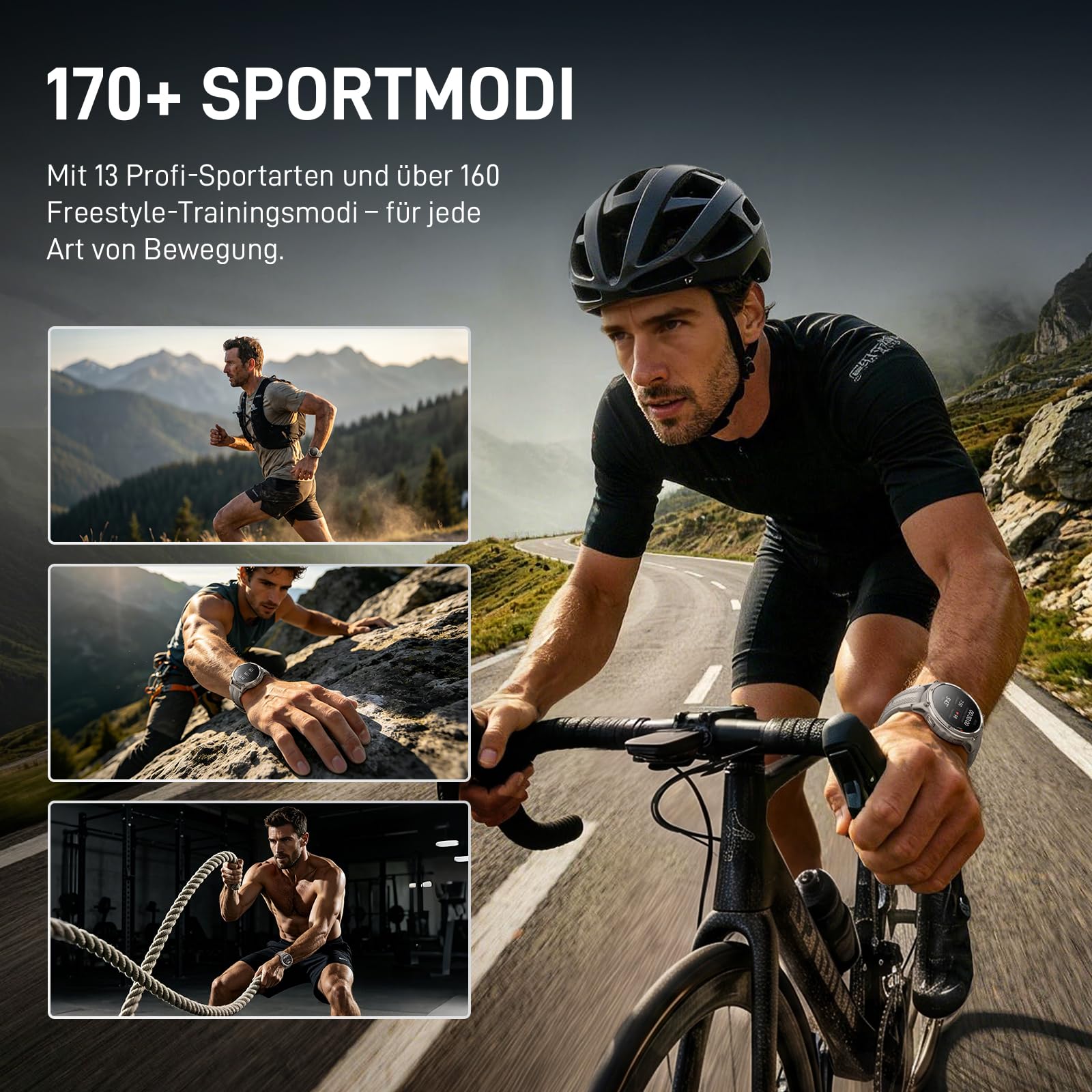 KOSPET ORB 2 GPS Smartwatch Herren Damen 1,43" AMOLED, 5 ATM & IP69 | 16 Tage Akku, 170+ Sportmodi, Gesundheitsfunktionen, LED-Taschenlampe & Walkie-Talkie, Militär Smart Watch für Android/iPhone