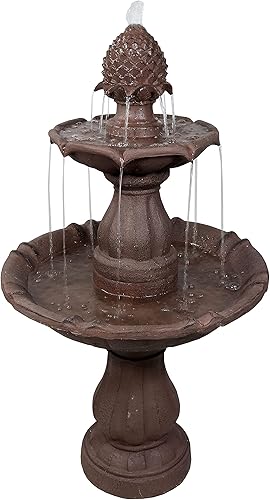 Sunnydaze Fuente de agua curvada para exteriores fuente de cascada de 2 niveles y función de agua para patio trasero para jardín patio y patio