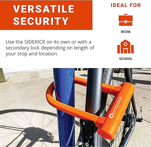 Miniatura 4 de OTTOLOCK Sidekick Compact U-Lock  Candado de bicicleta ligero recubierto de silicona (naranja)
