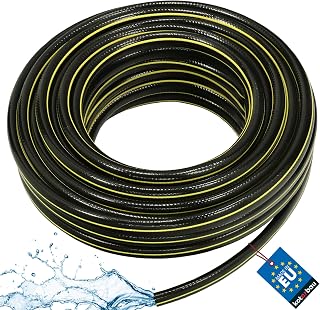 KOTARBAU® Manguera de jardín de 1", 30 m, 4 capas, Manguera de PVC reforzada, Antitorsión, Negro, Manguera profesional para regar plantas, Manguera jardín, Manguera de agua, Manguera riego flexible