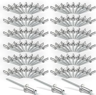 QCDENG 100pcs 3/16" x 3/8" Stainless Steel Blind Rivets, Flange Pop Rivets Assortment Kit, Strong Pop Rivets