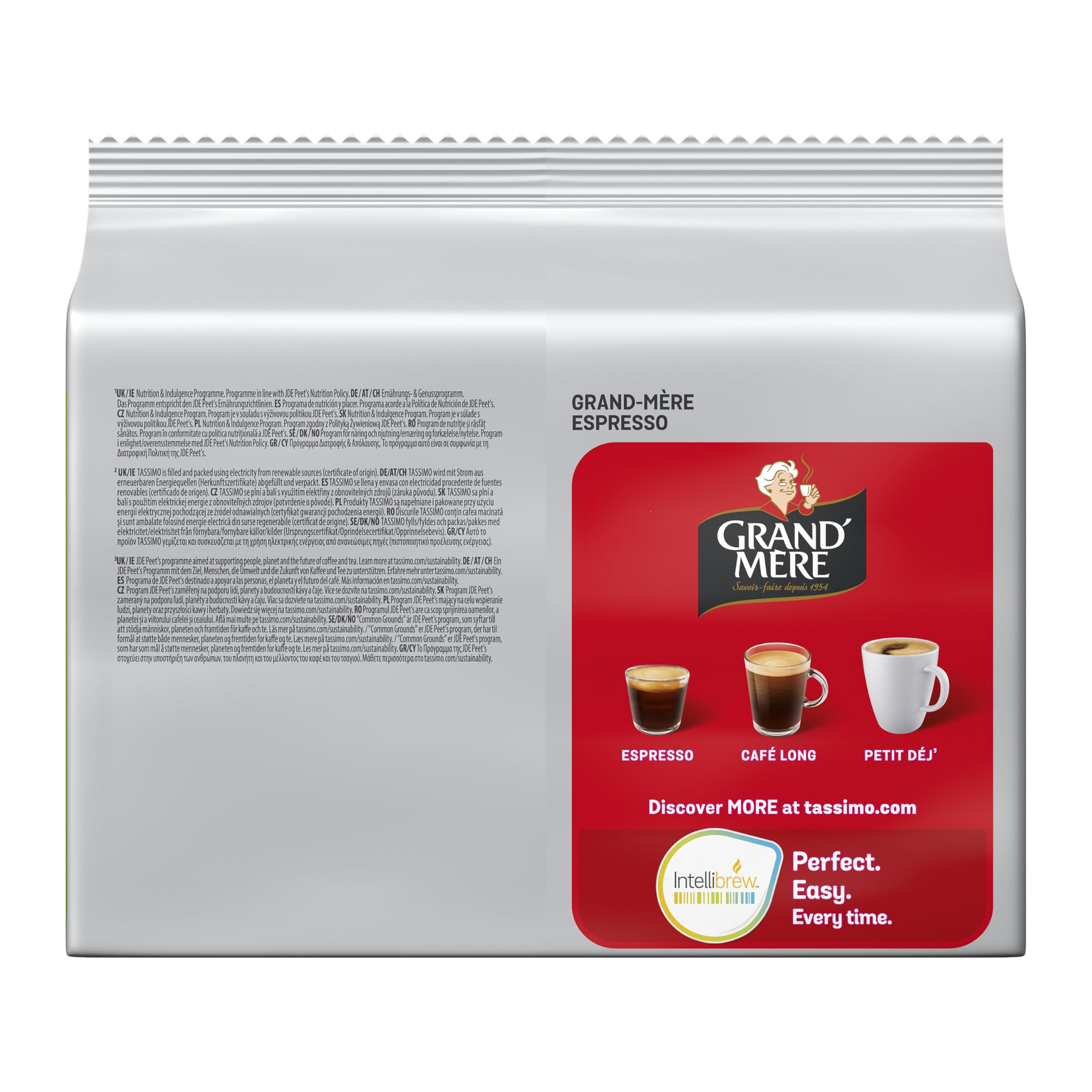 Tassimo, 120 Dosettes Café Espresso Grand'Mère, Compatibles avec les machines TASSIMO, 5 packs de 24 dosettes