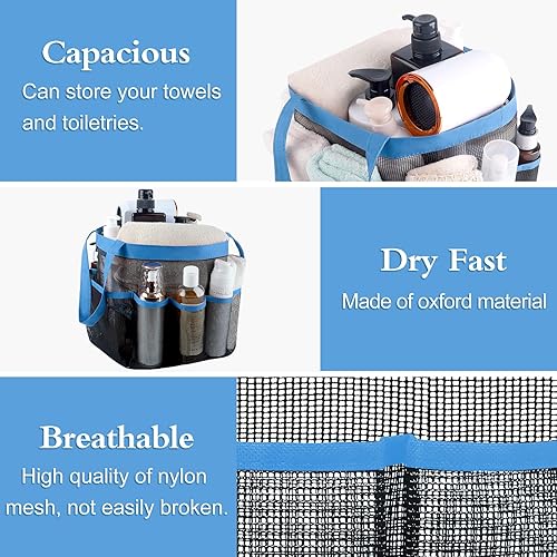 Miniatura 2 de Attmu - Canasta de malla para regadera, para artículos básicos de dormitorio universitario, bolsa colgante portátil para artículos de tocador y