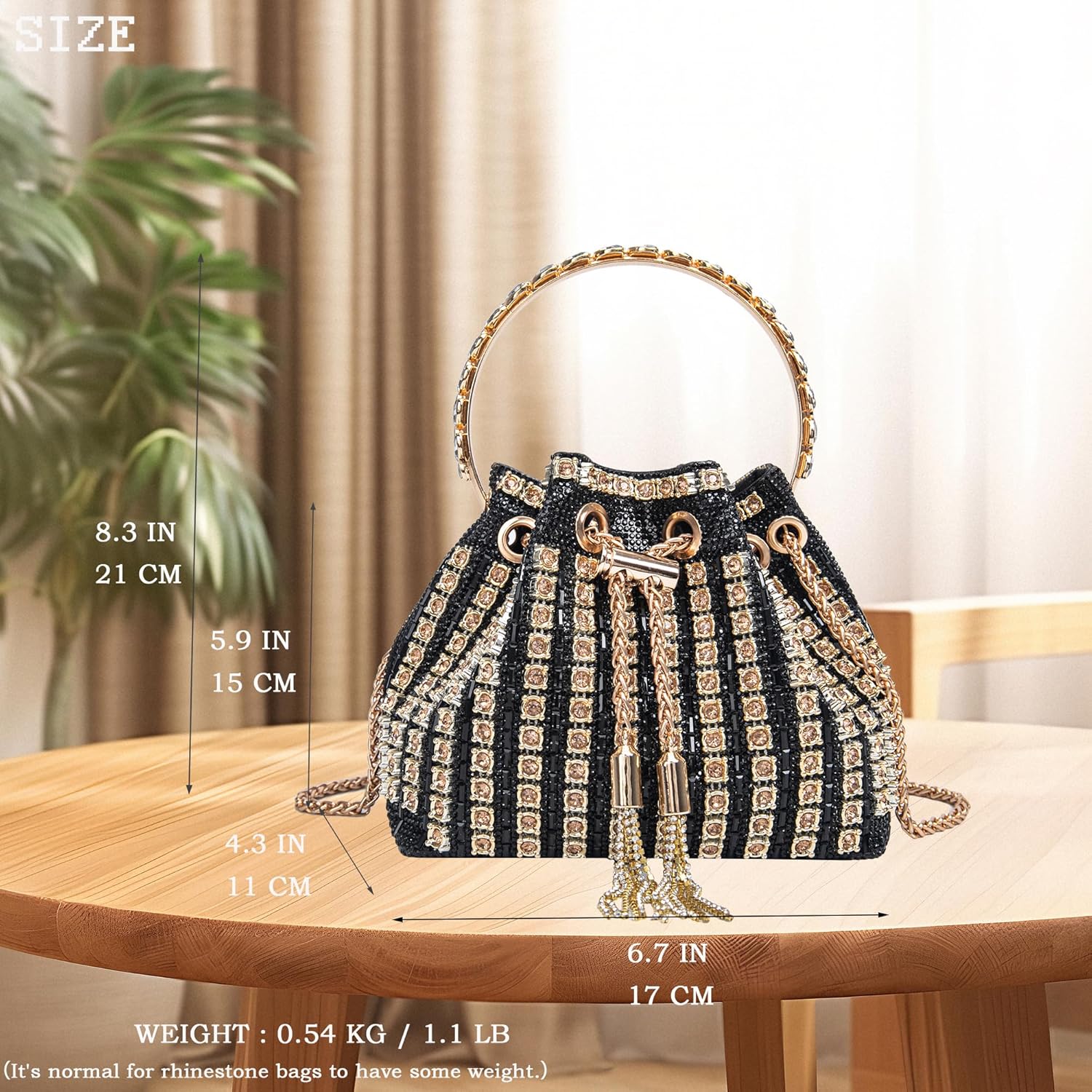 Sparkling Women's Evening Handbags Rhinestone Purse Crossbody Bag Wedding Prom Party Club Purses - Image 5