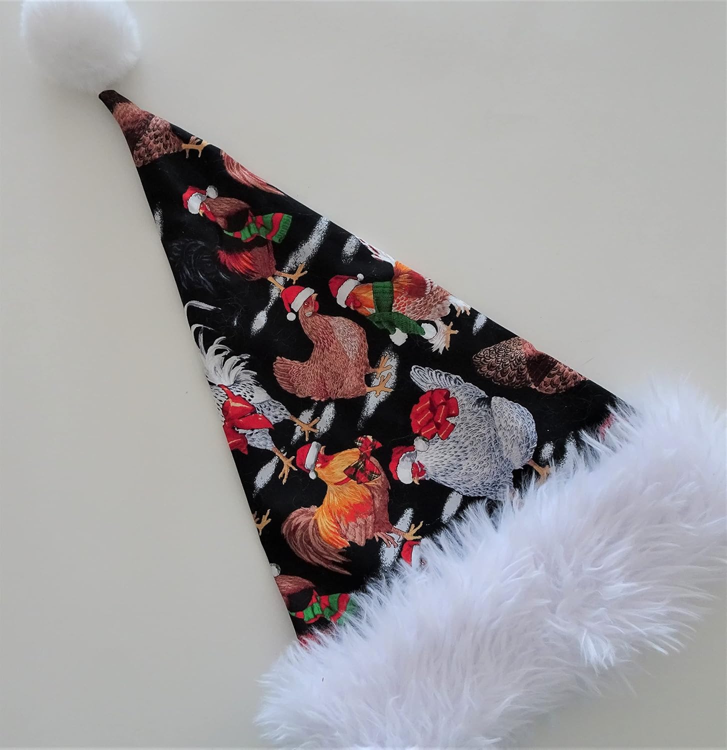 Chickens Santa Claus Hat, Novelty Adult Size Christmas Celebration Hat