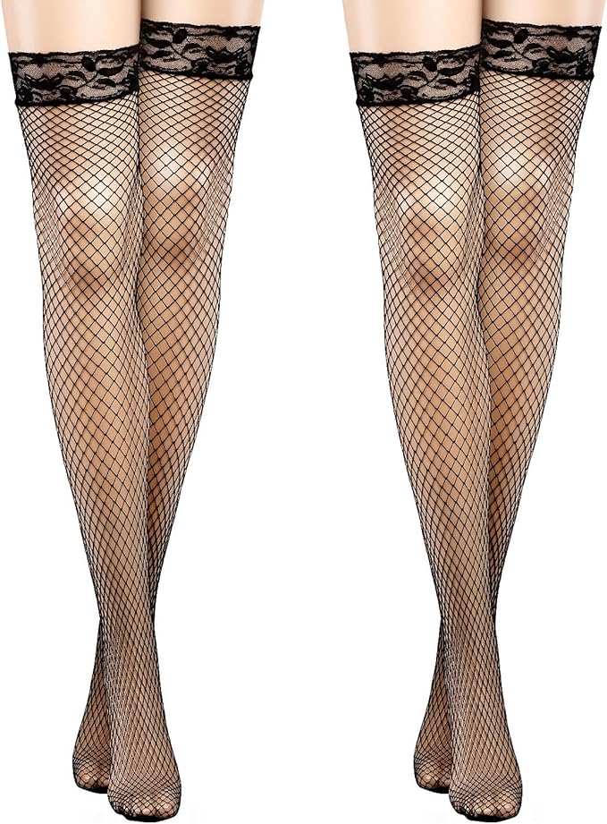 high fishnet socks