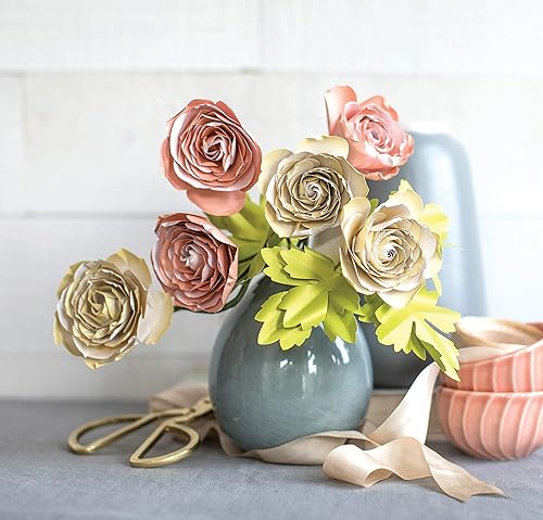 Miniatura 4 de Lia Griffith Flores de papel esmerilado, 6 x 6.5 pulgadas, colores surtidos, 21 unidades