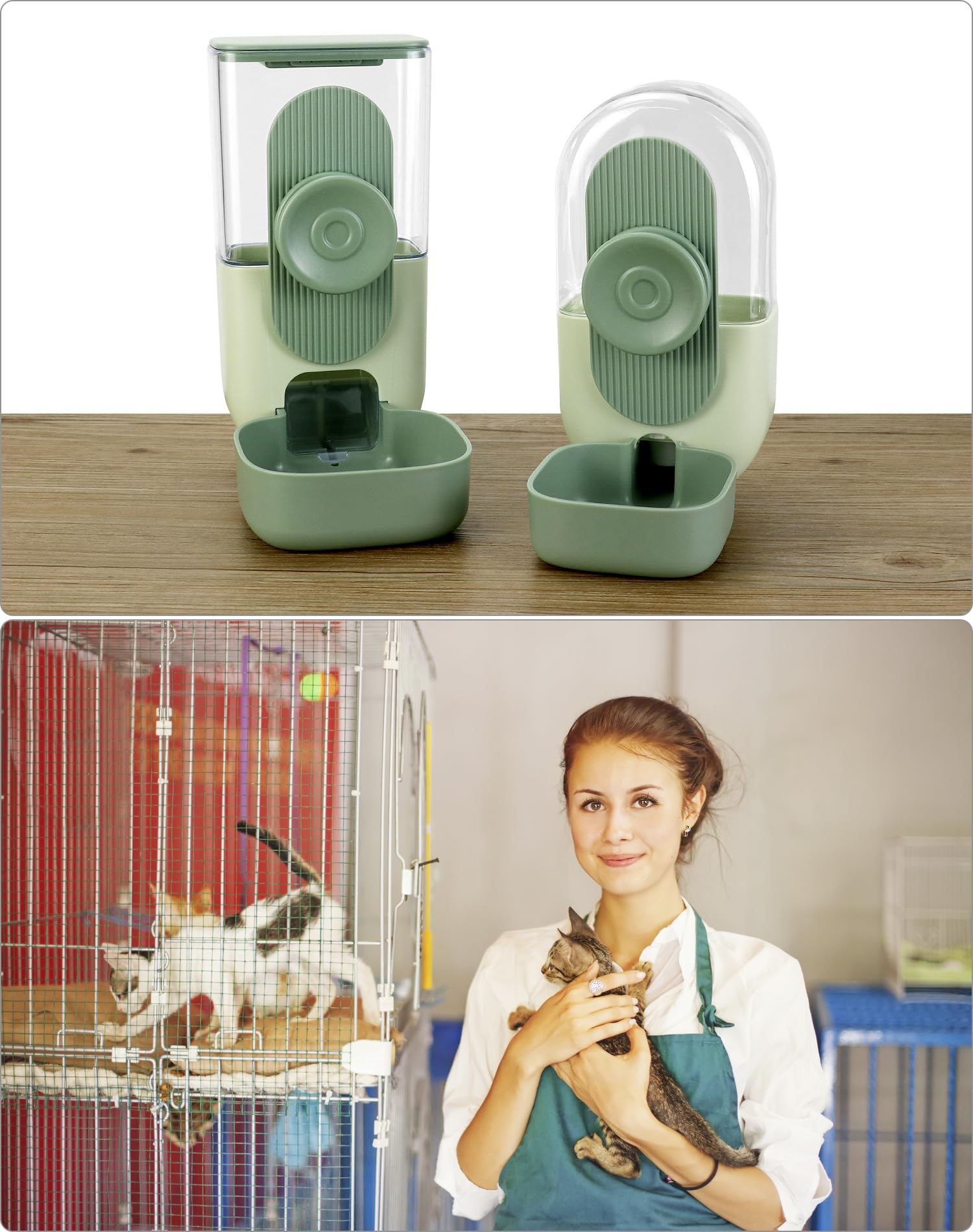 QWORK Distributeur Automatique de Nourriture 870 ML et Distributeur d'Eau 800 ML pour Hérissons