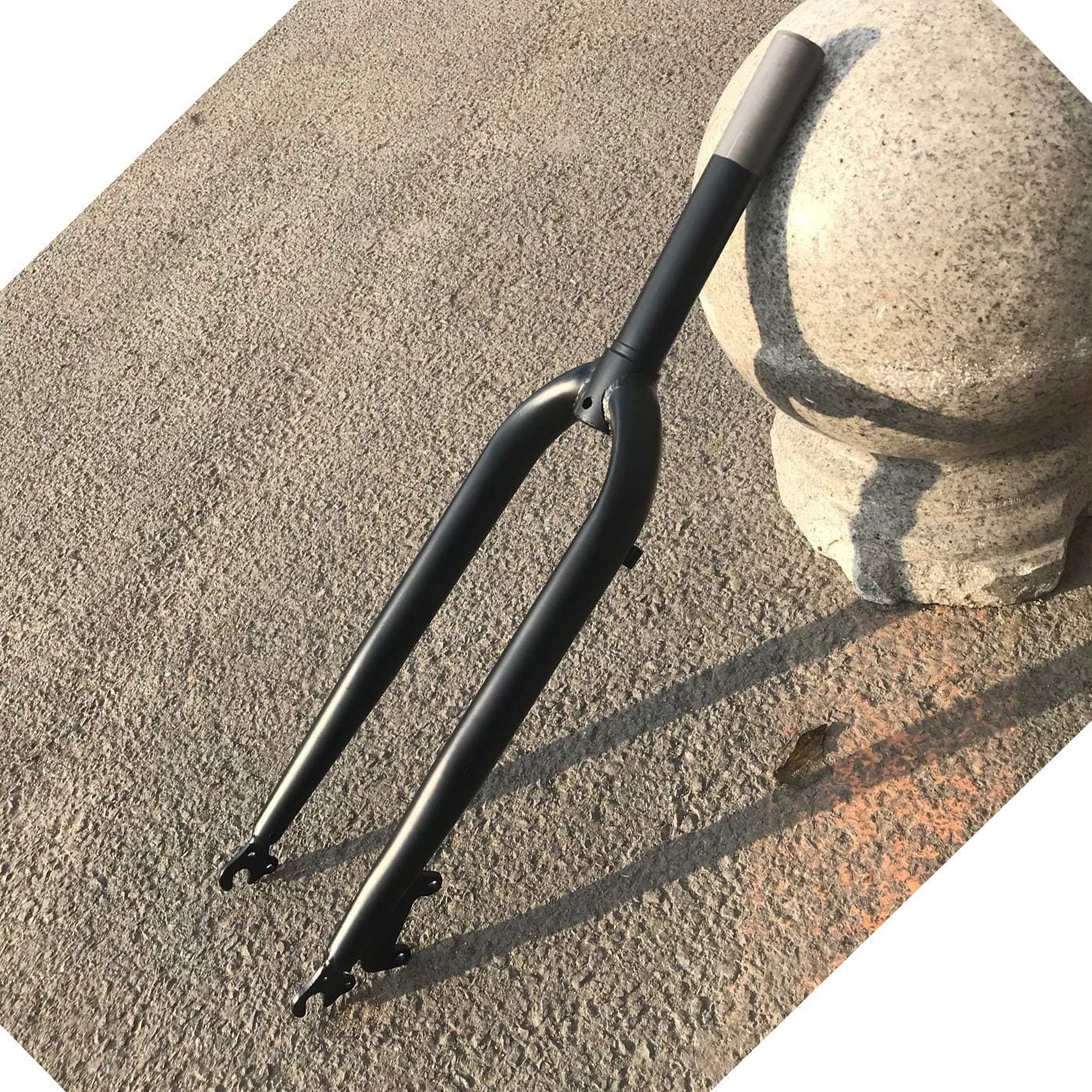 DONSP1986 26 inch Bicycle Fork 1-1/8" Threadless Rigid Fork for MTB Road Cruiser Bike, Disc Brake (Black)