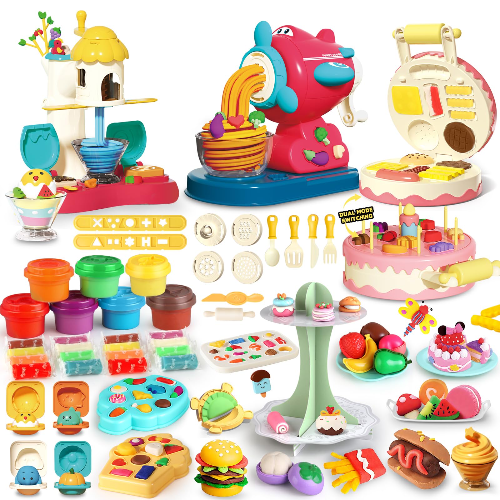 Amazon.com: 77 Pcs 4 in 1 Playdough Sets for Kids Age 2-4-8 with