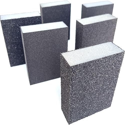 Miniatura 7 de Esponja de lijado de abrasivos de manzana, 6 piezas, grueso/medio/fino, 3 especificaciones diferentes, surtido de bloques de lijado, reutilizable y