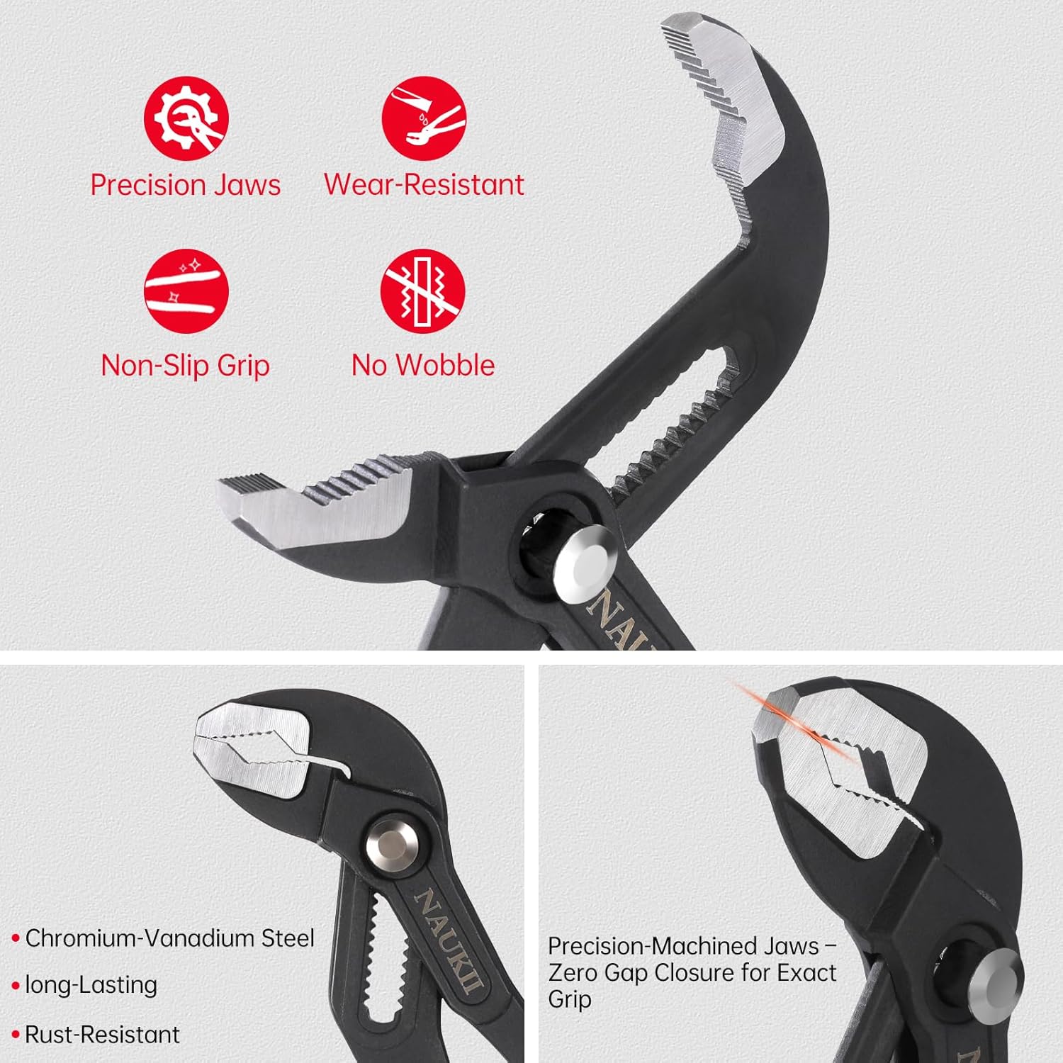 10inch Water Pump Plier for Home Repair‌ Comfortable Grip Pliers Hand Tools Adjustable Plier