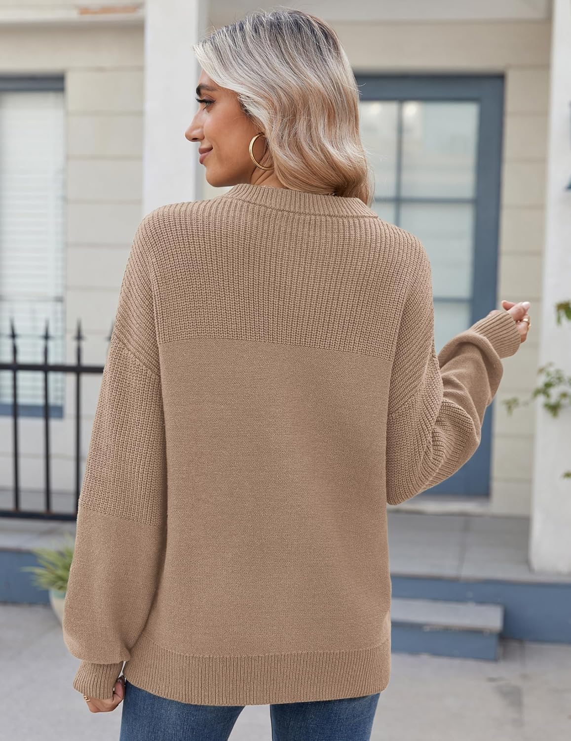 Zeagoo Women's 2026 Fall Chunky Knit Sweater Oversized Crewneck Long Sleeve Winter Cotton Pullover Sweaters Jumper Tops - Image 5