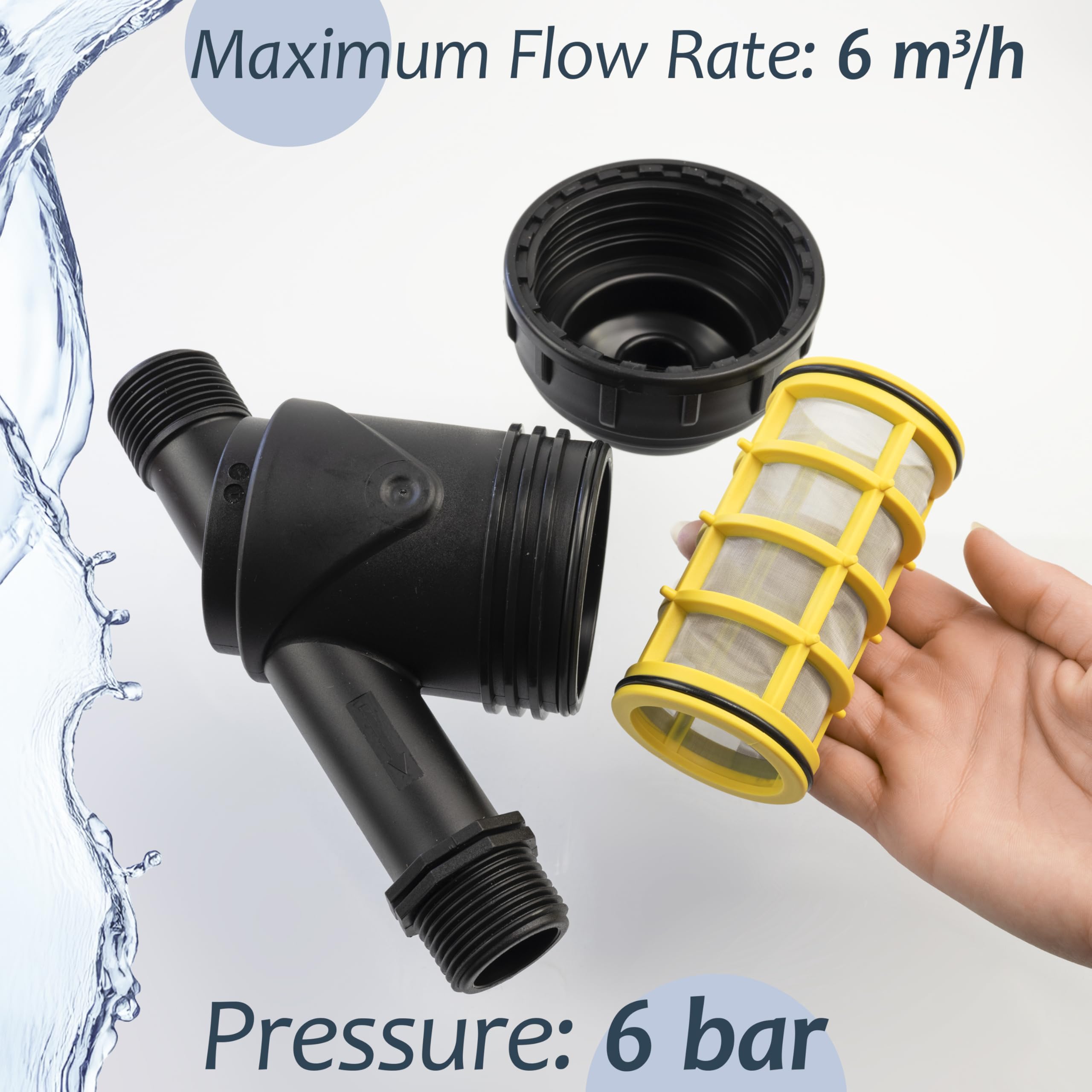 AERZETIX Filtre à Tamis 1" Irrigation Arrosage Goutte à Goutte 6 Bars 120mesh 6m3/h Plastique