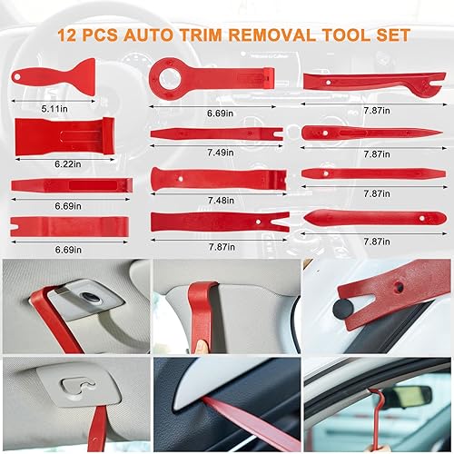 Miniatura 2 de Fixm Herramienta de extracción de molduras de 141 piezas, alicates de clip automático, kit de herramientas de palanca de plástico para panel de