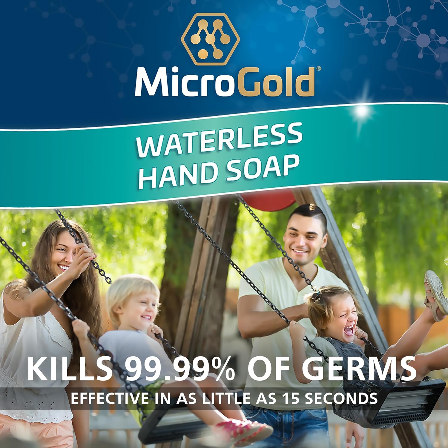 MicroGold Alcohol Free Hand Sanitizer and Waterless Foaming Antibacterial Soap Kills 99.9% of Germs, Made in the USA, 4 Fl Oz (Pack of 1)