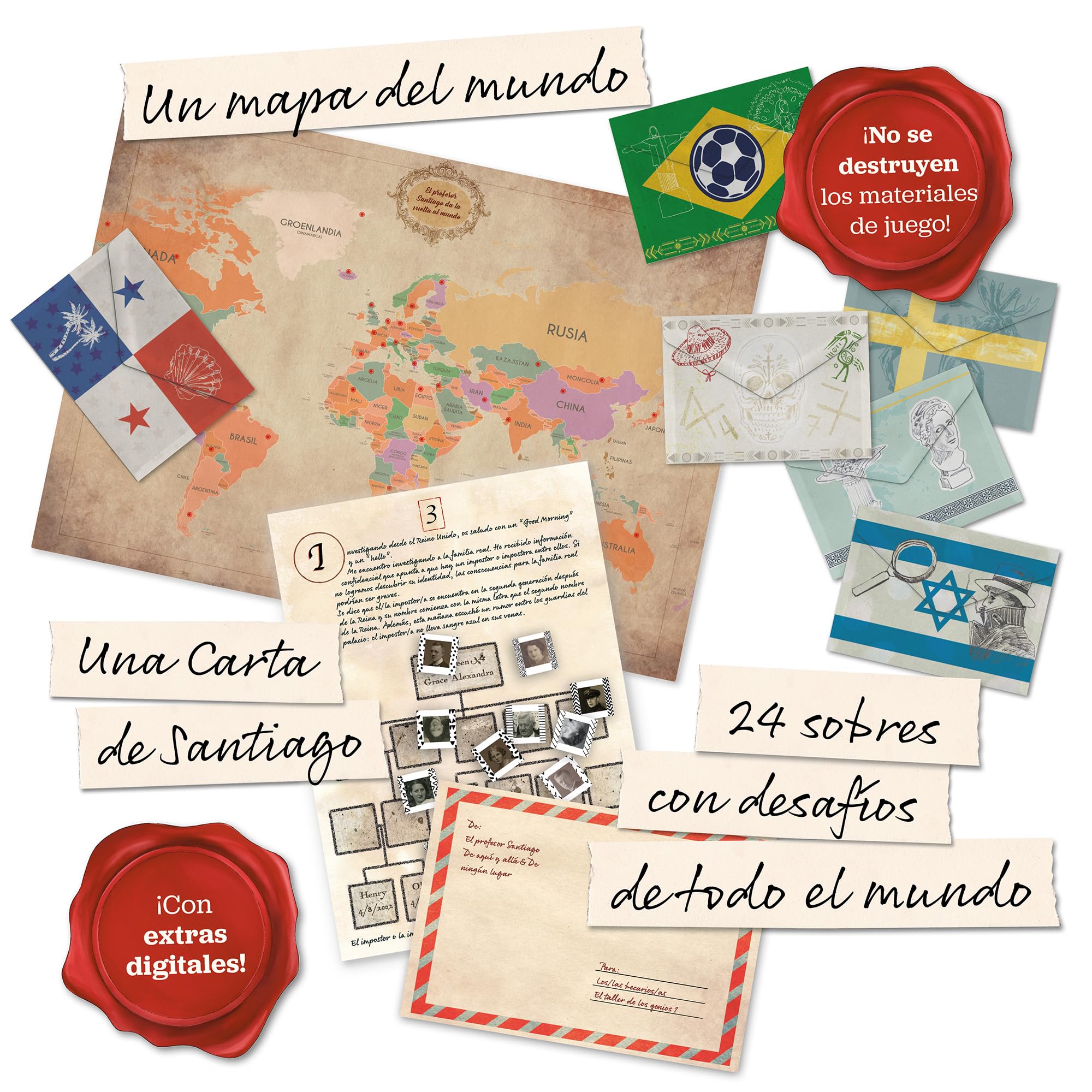 Hidden Games - Calendario de Adviento 2025 Enigmas y Misterios - El Profesor Santiago da la Vuelta al Mundo - Español - 1-6 Personas de 14 años y más - 24 Rompecabezas Individuales