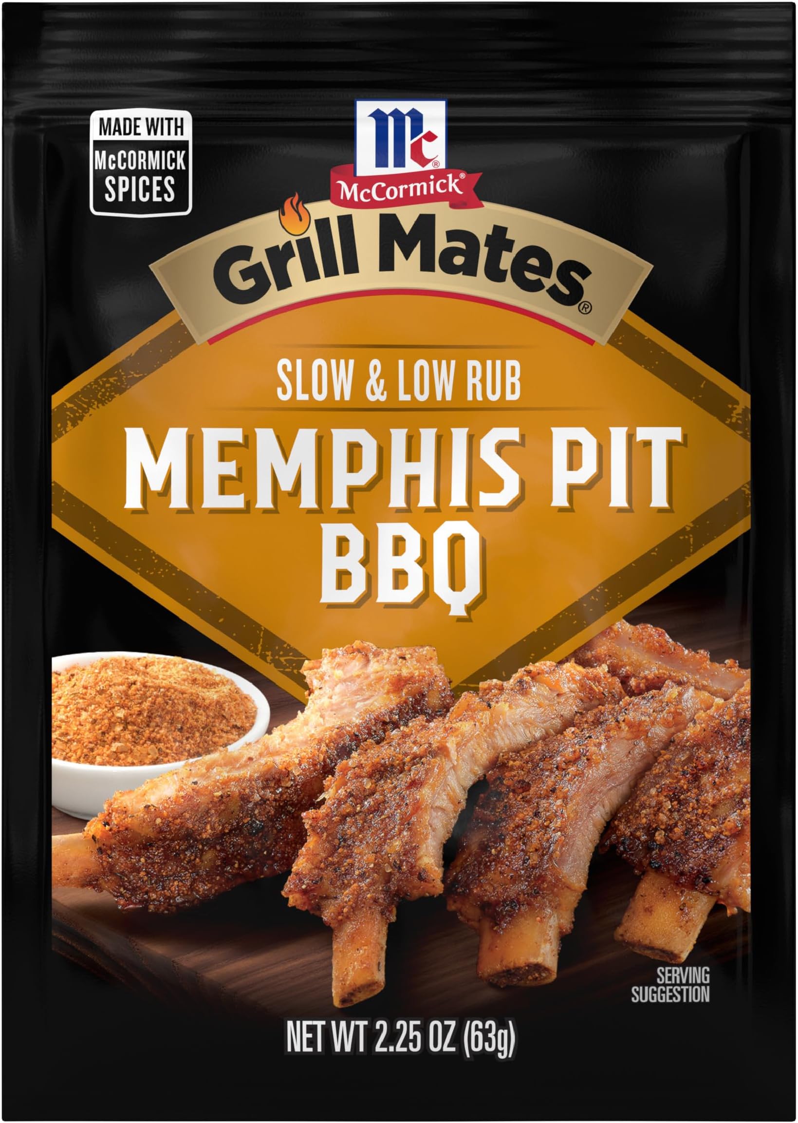 McCormick Grill Mates Slow & Low Memphis Pit BBQ Rub, 2.25