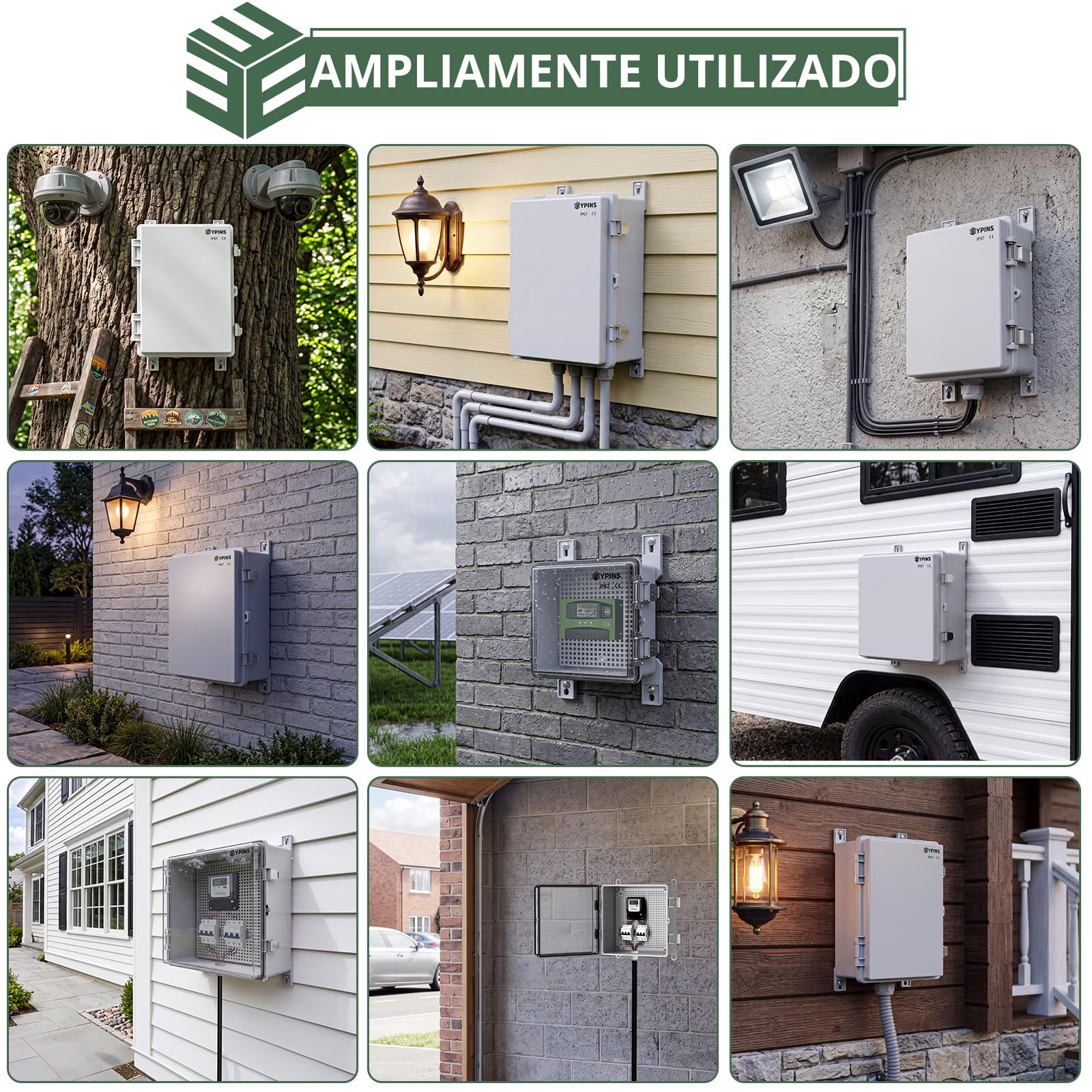 EYPINS Caja Estanca Exterior Electrica Impermeable IP67 30 * 20 * 17cm | Cuadro Eléctrico Superficie con Carcasa ABS,Cajas de Empalmes Transparente,Candado de combinación,para Exterior Garaje Sótano