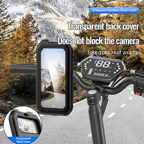 Miniatura 4 de Soporte de teléfono para bicicleta con rotación de 360, resistente al agua con cubierta para pantalla táctil y funda absorbente de golpes para