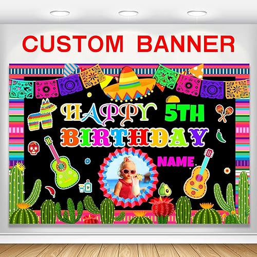 Decoración personalizada para fiesta mexicana, carnaval, fiesta de feliz cumpleaños, suministros personalizados, fiesta mexicana, carnaval,