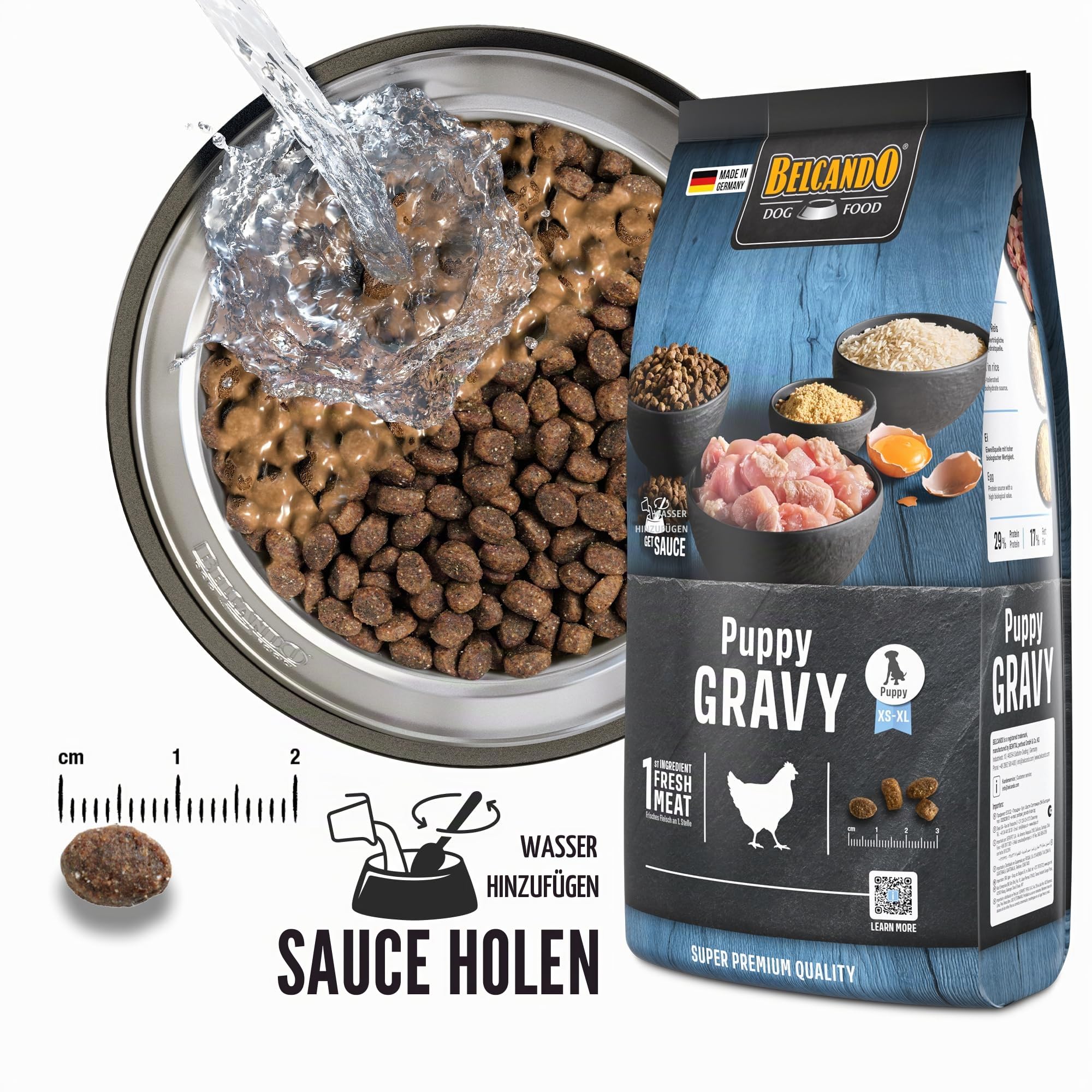 BELCANDO Puppy Gravy [12,5 kg] Welpenfutter | Trockenfutter für Welpen | Alleinfuttermittel für Welpen bis 4 Monate